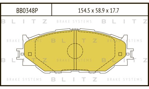 Колодки тормозные дисковые Blitz Performance, передние, комплект на ось (4 шт), арт. BB0348P