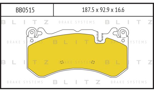 Колодки тормозные дисковые Blitz, передние, комплект на ось (4 шт), арт. BB0515
