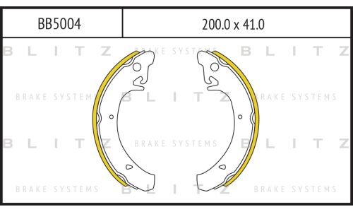 Колодки тормозные барабанные Blitz, комплект на ось (4 шт), арт. BB5004