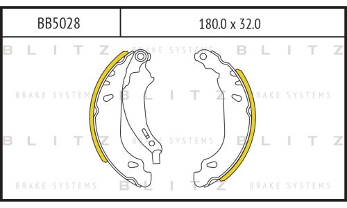 Колодки тормозные барабанные Blitz, арт. BB5028