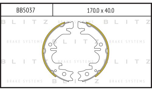 Колодки тормозные барабанные Blitz, комплект на ось (4 шт), арт. BB5037
