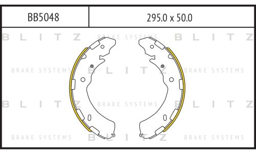 Колодки тормозные барабанные Blitz, комплект на ось (4 шт), арт. BB5048