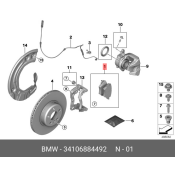 Колодки тормозные дисковые BMW, передние, комплект на ось (4 шт), арт. 34106884492