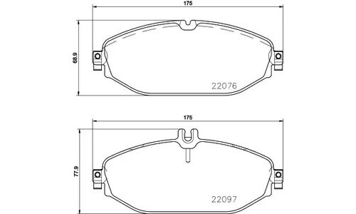 Колодки тормозные дисковые Brembo, комплект на ось (4 шт), арт. P50124