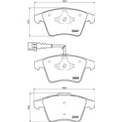 Колодки тормозные дисковые Brembo, комплект на ось (4 шт), арт. P85149