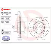 Диск тормозной Brembo вентилируемый, арт. 09B3561X