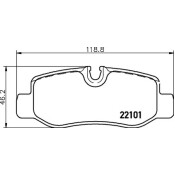 Колодки тормозные дисковые Brembo, комплект на ось (4 шт), арт. P50126