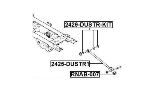 Комплект болта регулировочного (эксцентрика) Febest 2429-DUSTR-KIT, для Renault (OEM 8200835820) (+гайка, шайба)