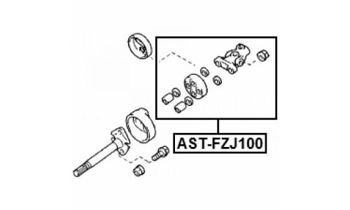 Вал карданный рулевой Febest, арт. AST-FZJ100
