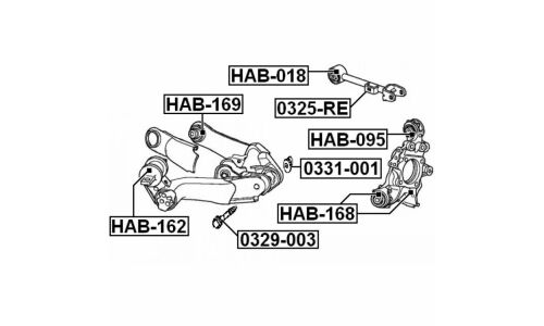 Гайка-эксцентрик Febest 0331-001, для Honda (OEM 2914012XKZ16A, 52388-S7A-013)
