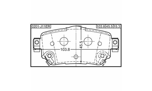 Колодки тормозные дисковые Febest, задние, комплект на ось (4 шт), арт. 0201-J11ER