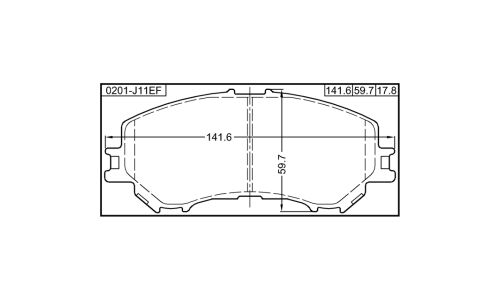 Колодки тормозные дисковые Febest, передние, комплект на ось (4 шт), арт. 0201-J11EF