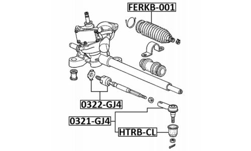 Наконечник рулевой тяги Febest, арт. 0321-GJ4