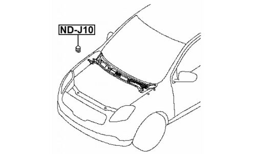 Отбойник демпферный капота Febest, арт. ND-J10