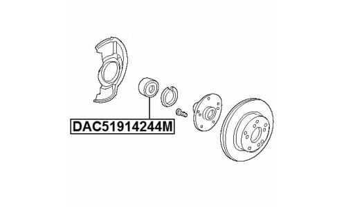 Подшипник ступичный 51x91x42x44 | перед прав/лев Febest, арт. DAC51914244M