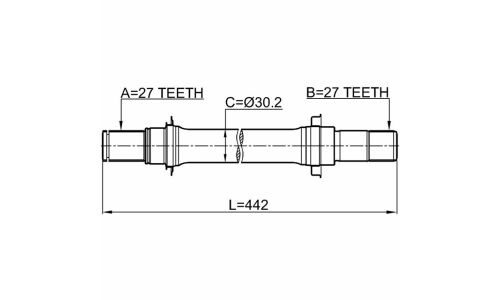 Полуось Febest, передняя, правая, арт. 0312-CL7ATRH