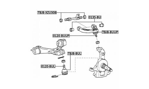 Ремкомплект рычага подвески 25.5x26.2x18.7 | прав/лев Febest, арт. TBJB-XZU308