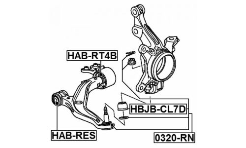 Сайлентблок Febest, арт. HAB-RT4B