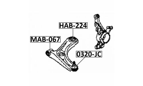 Сайлентблок Febest, арт. HAB-224