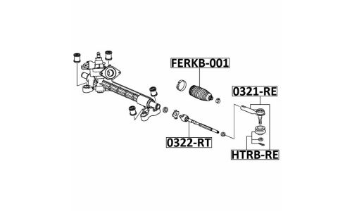 Тяга рулевая Febest, арт. 0322-RT