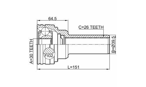 Шрус карданного вала 30x26 Febest, арт. 0411-V97WSHA