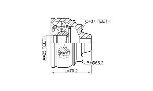 ШРУС Febest, передний, внешний, арт. 1910-F10
