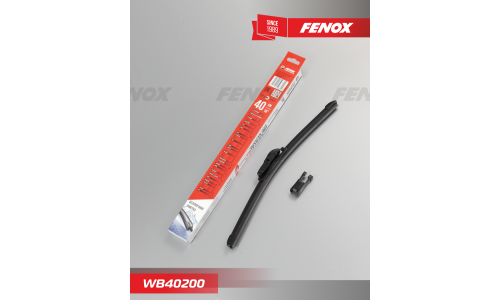 Щётка стеклоочистителя Fenox 400мм (16") бескаркасная, всесезонная, 5 переходников, 1 шт, арт. WB40200