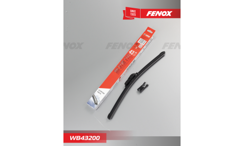 Щётка стеклоочистителя Fenox 430мм (17") бескаркасная, всесезонная, со спойлером, 5 переходников, 1 шт, арт. WB43200