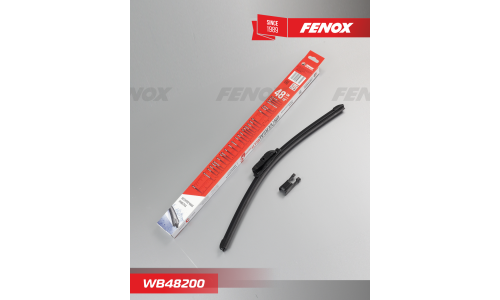 Щётка стеклоочистителя Fenox 480мм (19") бескаркасная, всесезонная, со спойлером, 5 переходников, 1 шт, арт. WB48200