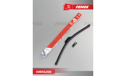 Щётка стеклоочистителя Fenox 550мм (22") бескаркасная, всесезонная, 5 переходников, 1 шт, арт. WB55200