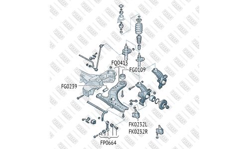 Сайлентблок переднего рычага Fixar, арт. FG0109