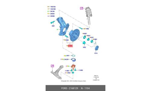 Ступица переднего колеса | перед лев Ford, арт. 2168129