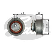 Ролик привода ГРМ Gates PowerGrip натяжной, арт. T43247