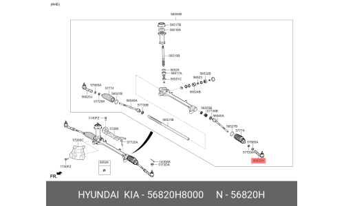 Наконечник рулевой тяги Hyundai/Kia, арт. 56820-H8000