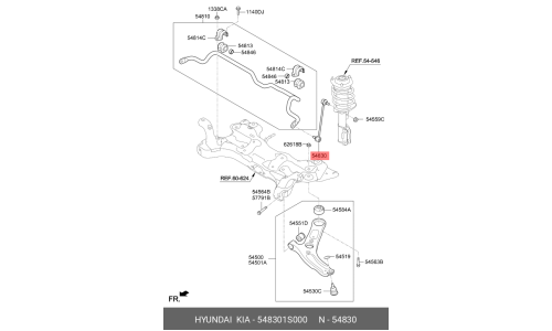 Стойка стабилизатора (линк) Hyundai/Kia, передняя, правая, для KIA Sportage, Hyundai Tucson / i30, арт. 548301S000