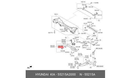 Сайлентблок заднего поперечного рычага Hyundai/Kia, арт. 55215A2000