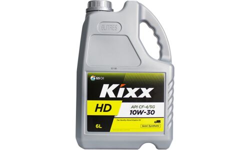 Масло моторное Kixx HD 10w30 полусинтетическое, API CF-4/SG, для дизельного двигателя, 6л, арт. L2002360E1