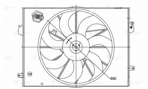Э/вентилятор охл. с кожухом для а/м Hyundai Tucson/Kia Sportage (04-) (тип Dowoon) Luzar, арт. LFK 0880