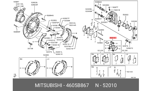 Ремкомплект тормозного суппорта Mitsubishi, арт. 4605B867