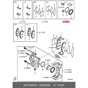 Ремкомплект тормозного суппорта Mitsubishi, передний, арт. 4605B982