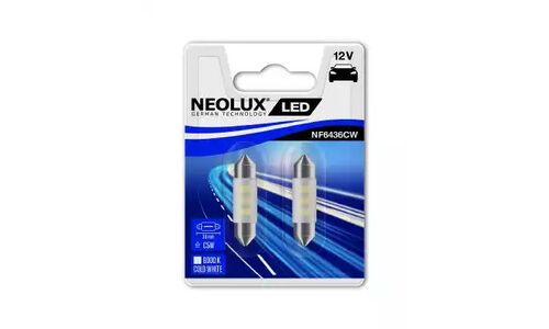 Лампа диодная C5W 12V-LED 0,5W (SV8,5-35/11) 6000K SV8.5-8 (блистер 2шт.) NEOLUX, арт. NF6436CW-02B