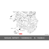 Фильтр масляный Nissan, арт. 15208-00Q1K
