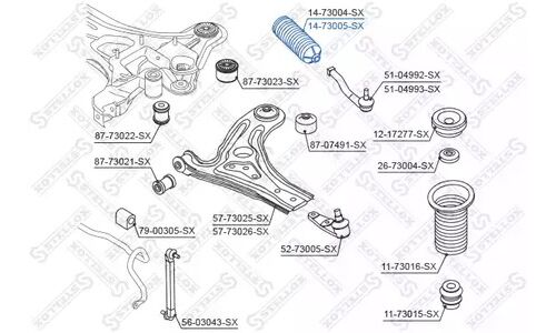 Пыльник рулевой рейки Stellox, левый, для Daewoo Kalos, арт. 14-73005-SX