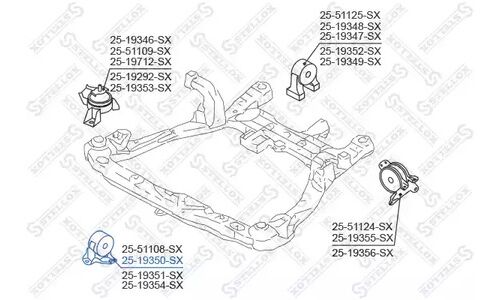 Подушка ДВС передняя Hyundai Stellox, арт. 25-19350-SX