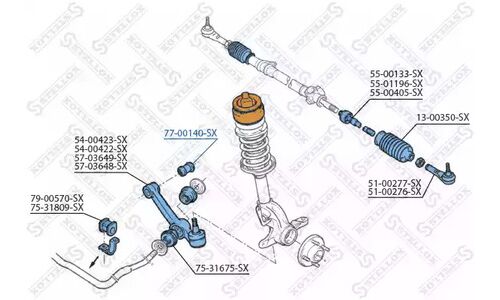 С/б рычага Ford Sierra/Fiesta all <93 | перед прав/лев Stellox, арт. 77-00140-SX