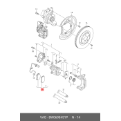 Колодки тормозные дисковые VAG, задние, комплект на ось (4 шт), арт. 8W0698451P