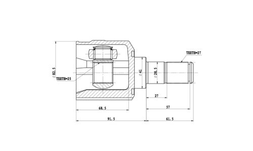 ШРУС Zikmar, передний, левый, внутренний, арт. Z87803R