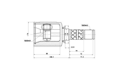 ШРУС Zikmar, передний, внутренний, арт. Z87981R