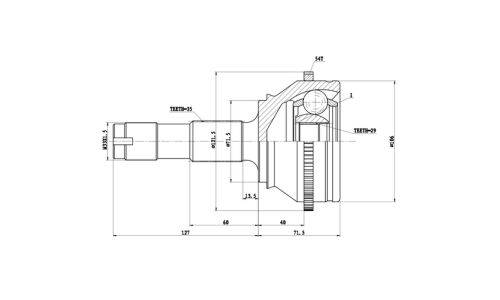 ШРУС наружный | перед ZIKMAR, арт. Z87192R