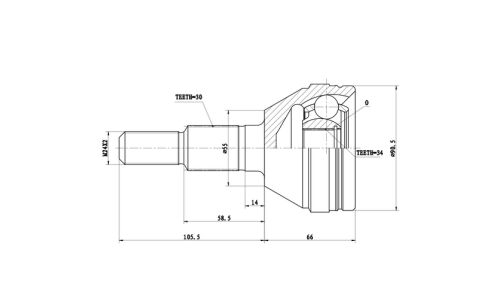 ШРУС Zikmar, передний, наружный, арт. Z87350R